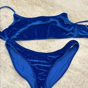 triangl swimwear Royal Blue Velvet Bikini Set